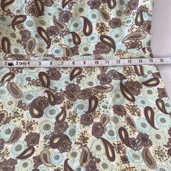 Anthropologie Isabella Bird 100% Silk Paisley Print Short Cutout Sleeve Dress - Picture 11 of 16